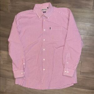 Barbour Men's Dark Pink Checkered Shirt